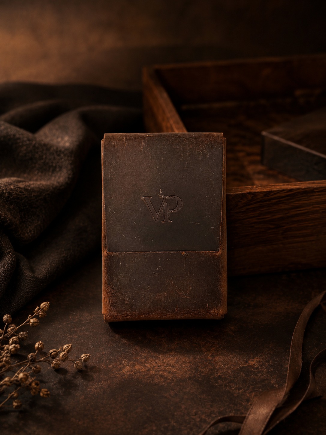 Fold Card Wallet in Dark Brown 3