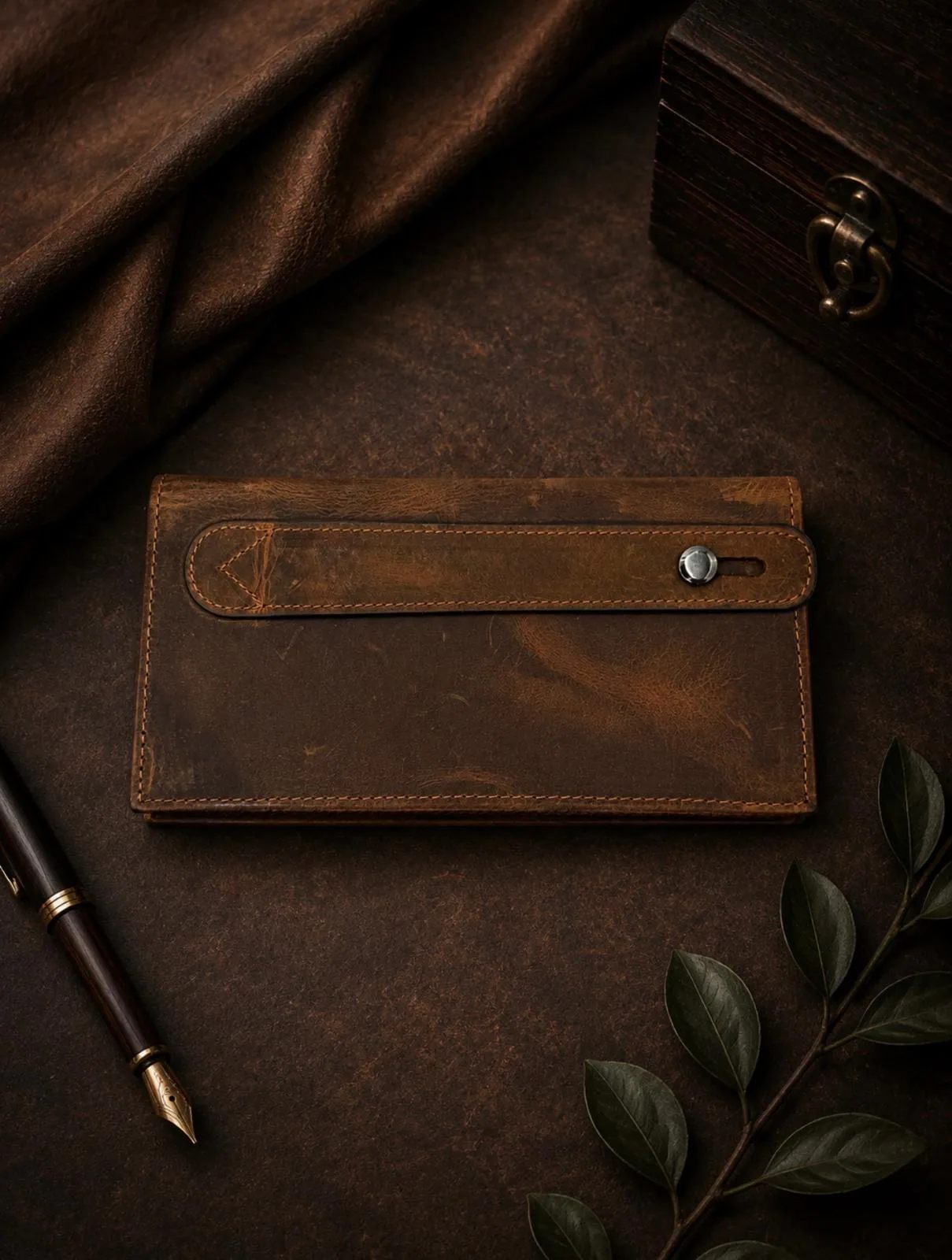 Plata Long Wallet in Vintage Brown 1