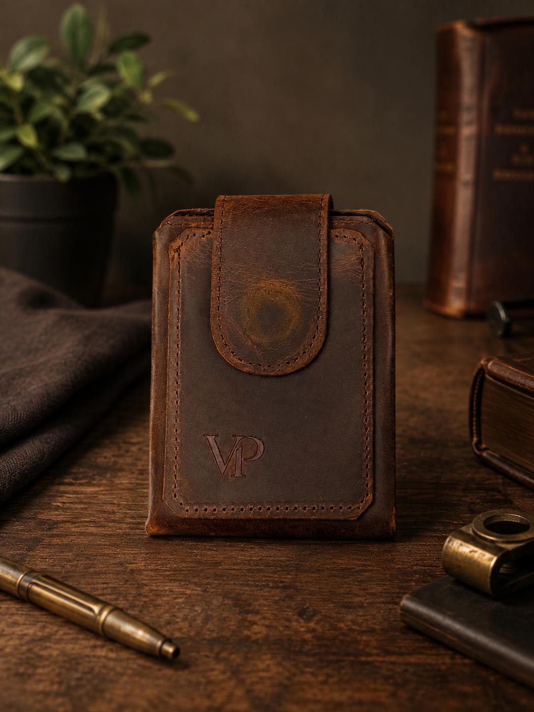 Hunter Wallet in Buffalo Brown