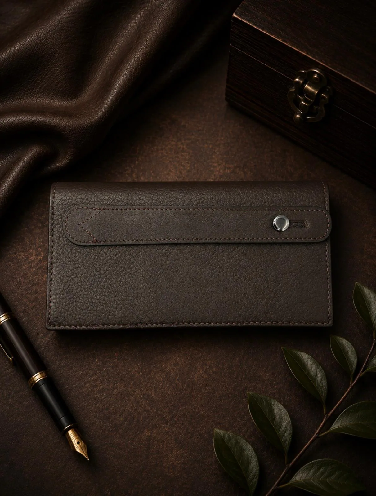 Plata Long Wallet in Jet Black 4