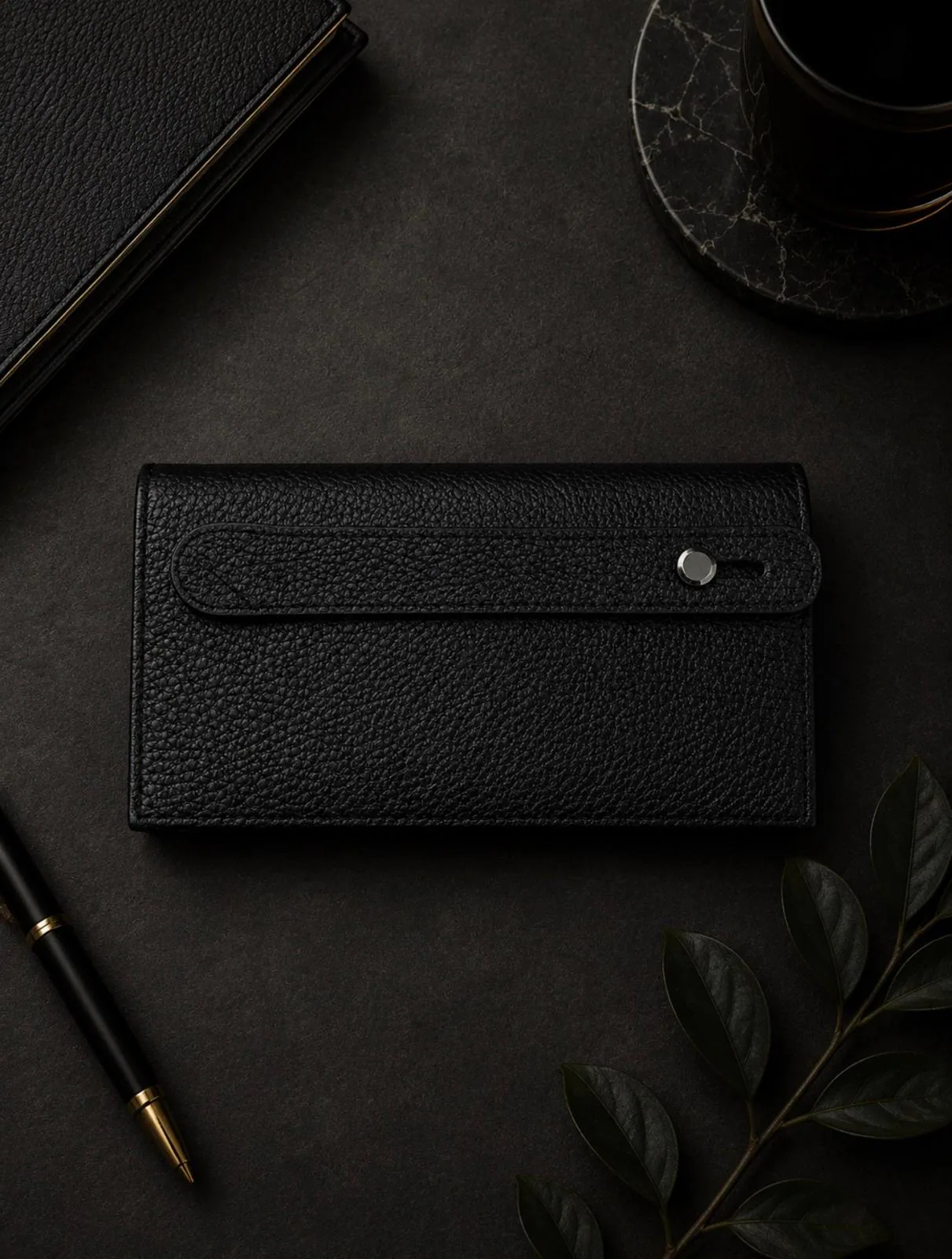 Plata Long Wallet in Black 3