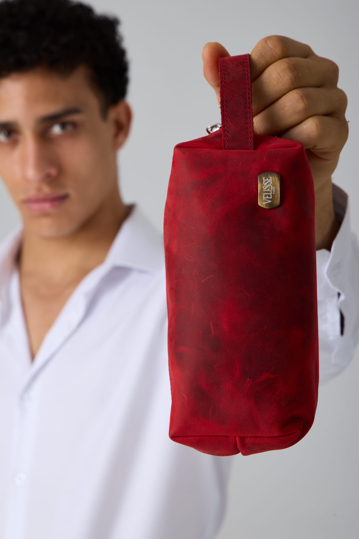Compact Zip Pouch in Crimson, view 1