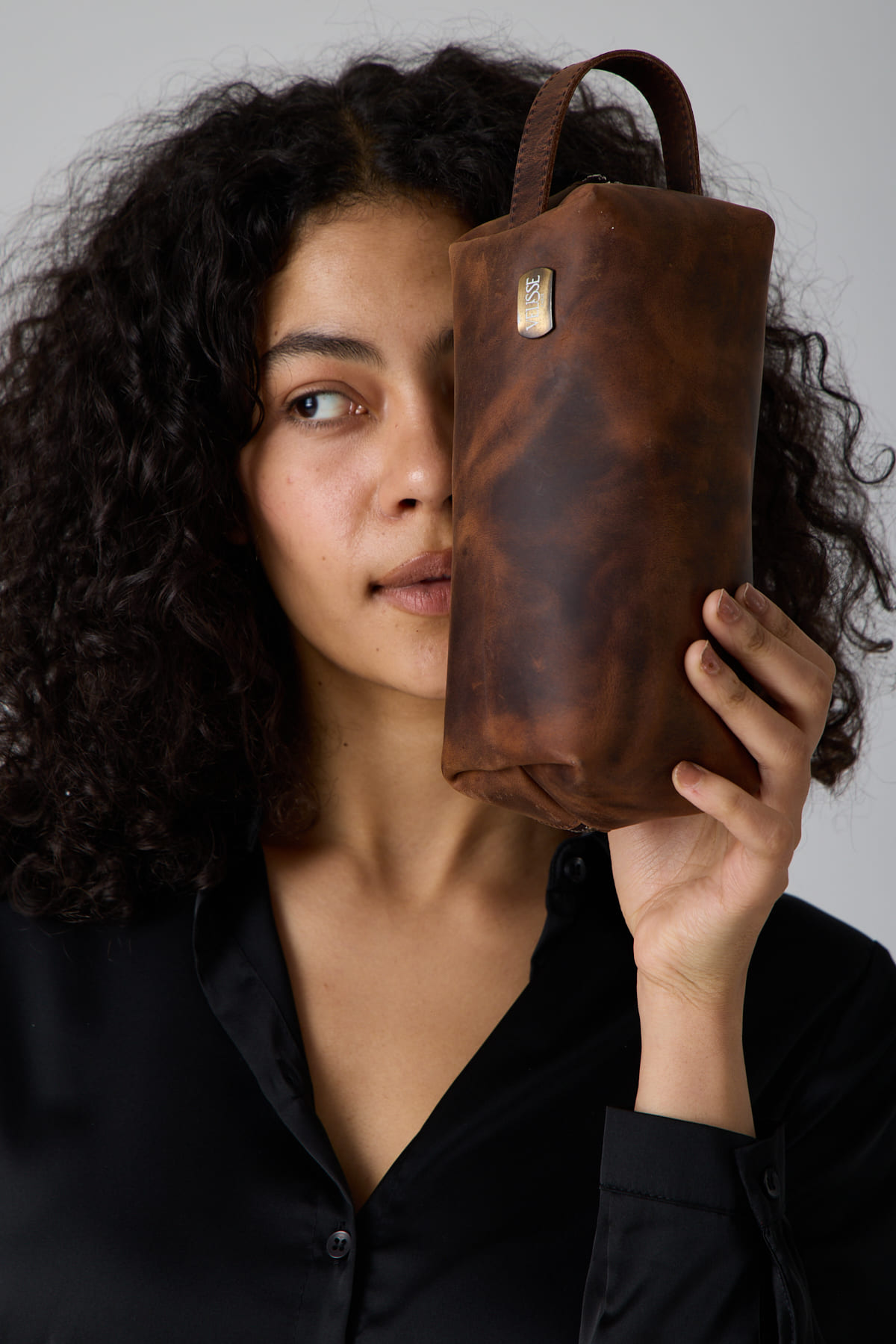 Compact Zip Pouch in Espresso, view 1