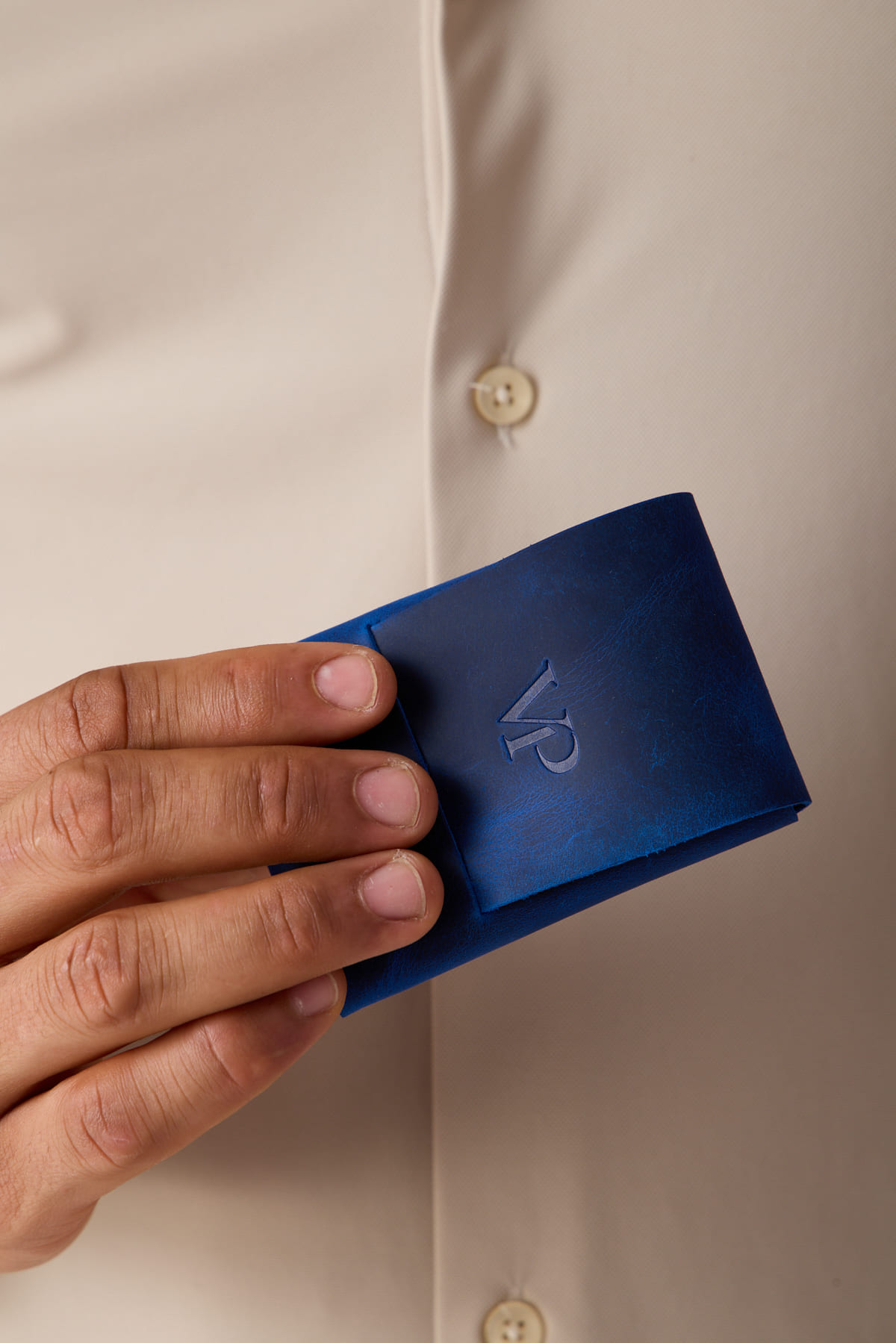 Fold Card Wallet in Royal Blue, view 1