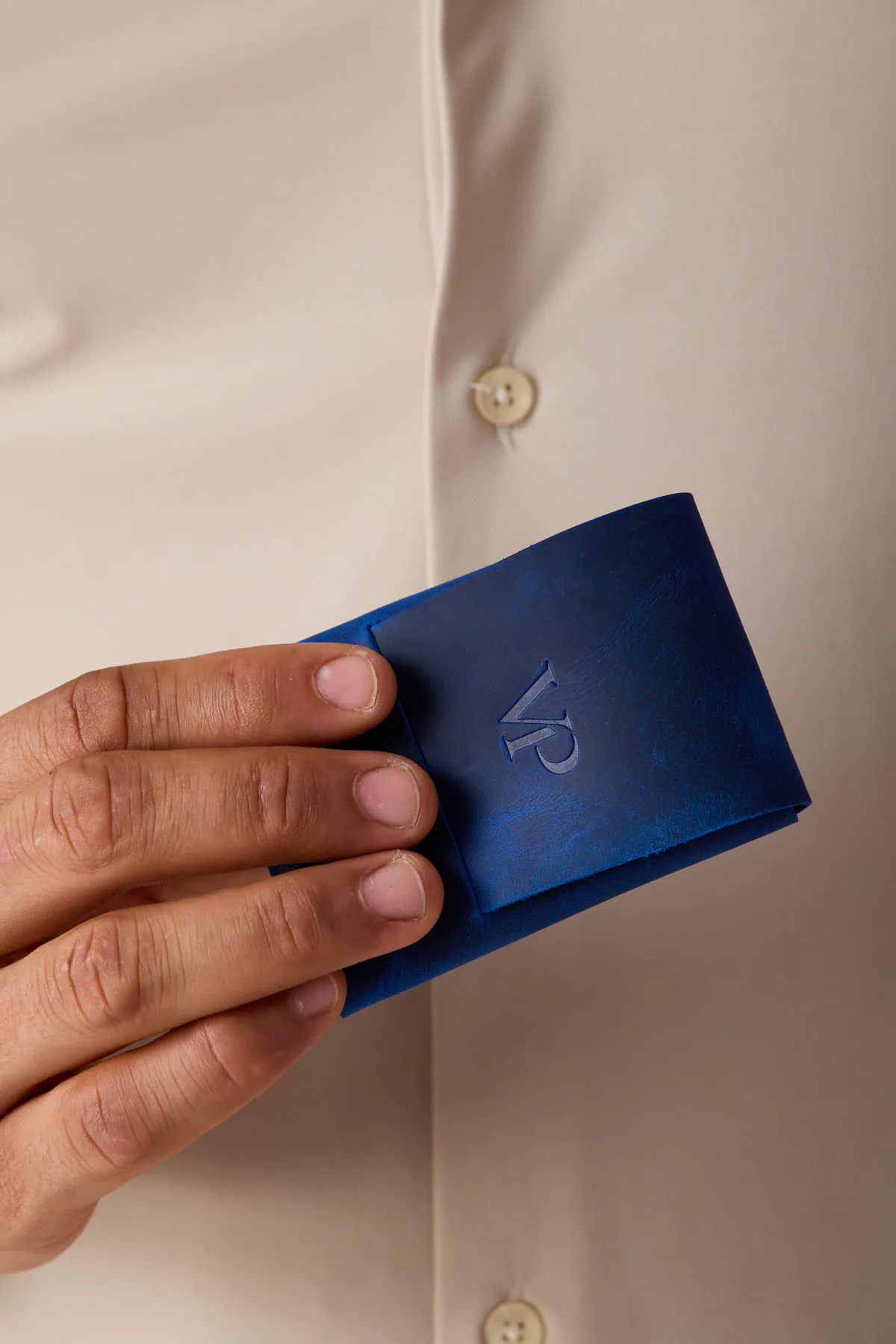 Fold Card Wallet in Royal Blue, view 1