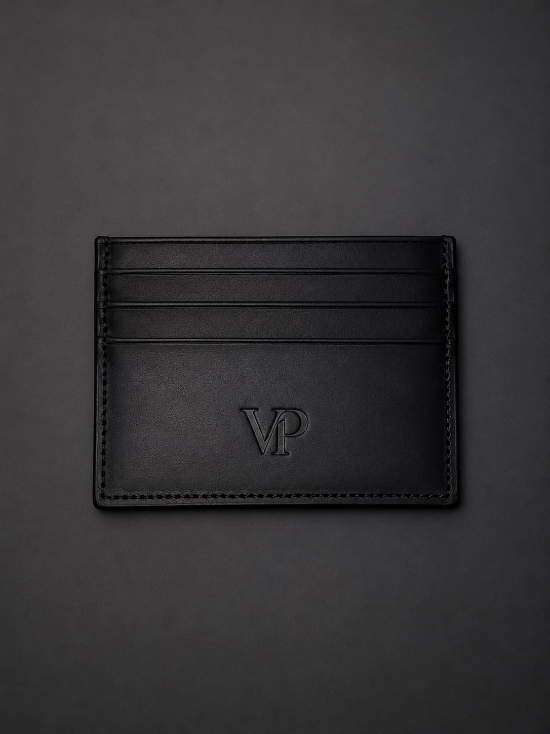 Slim Card Holder in Black, view 1