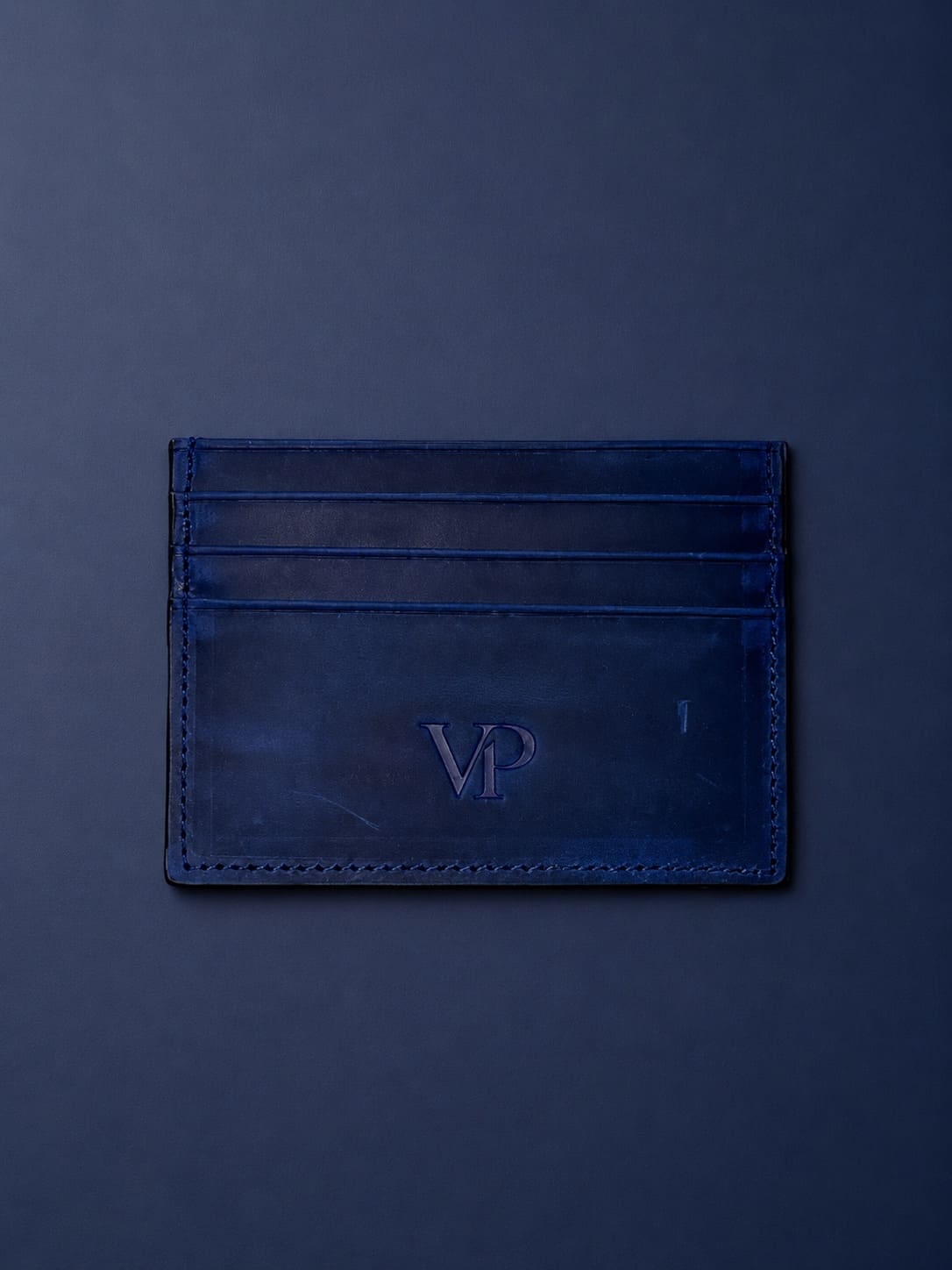 Slim Card Holder in Midnight Blue, view 1